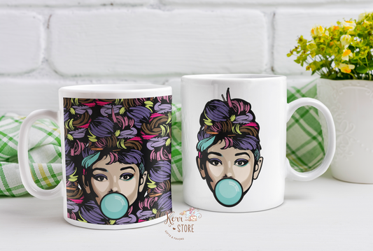Audrey Hepburn street art mug great gift for a special one