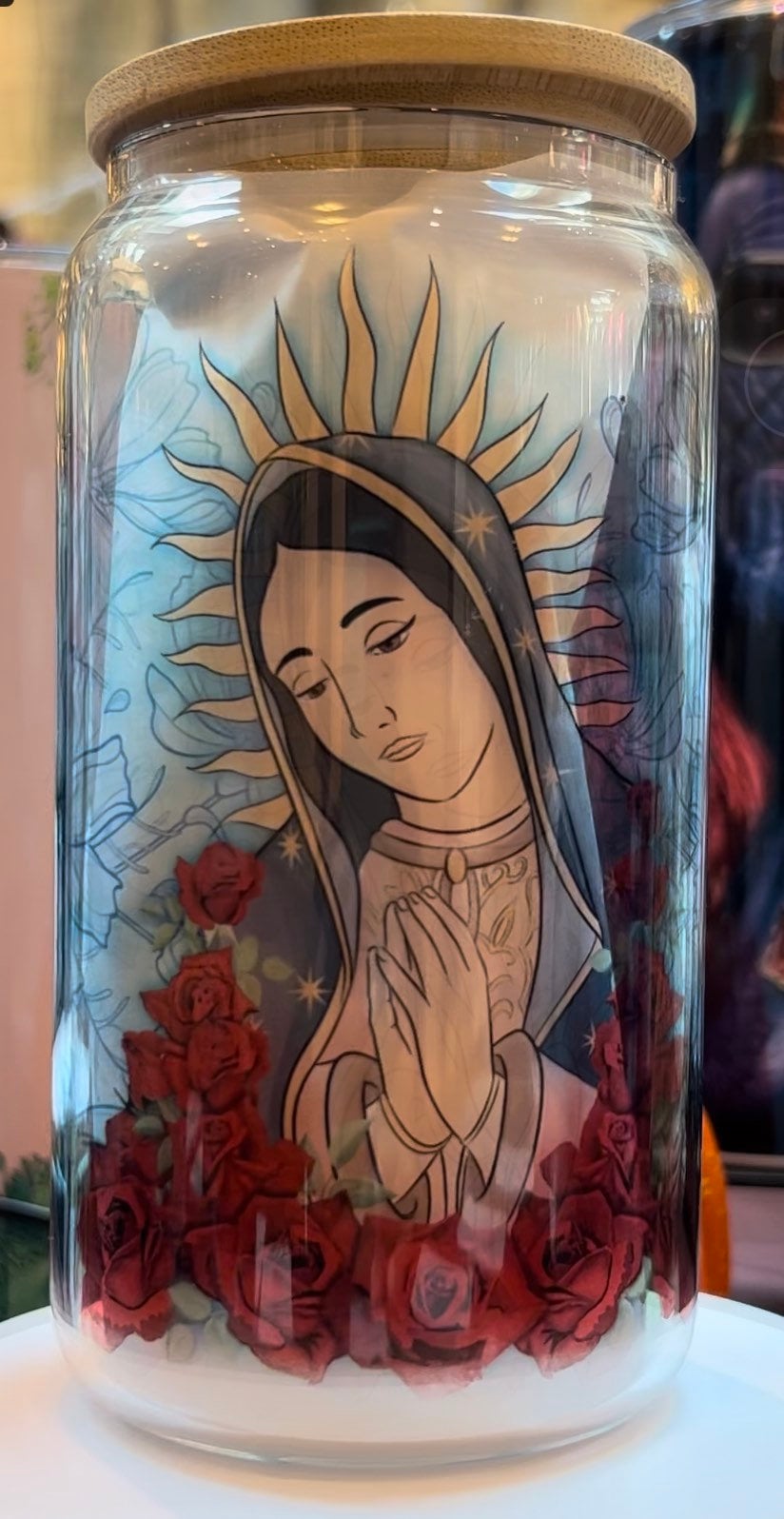 Libbey, Tumbler, Coffee Mug Nossa Senhora de Guadalupe, Virgem de Guadalupe, Our Lady of Guadalupe Virgen Madre de Guadalupe, Faith, Mexican