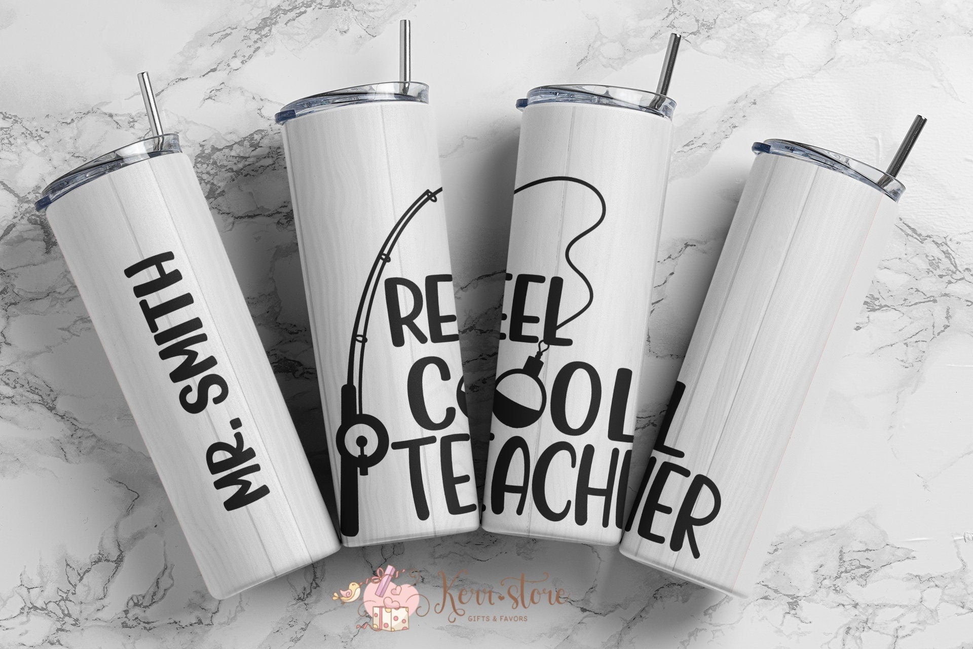 Reel Cool Teacher Tumbler or mug //  Gift for Mom, Dad, Girlfriend, Boyfriend, Sister, Brother, Friend