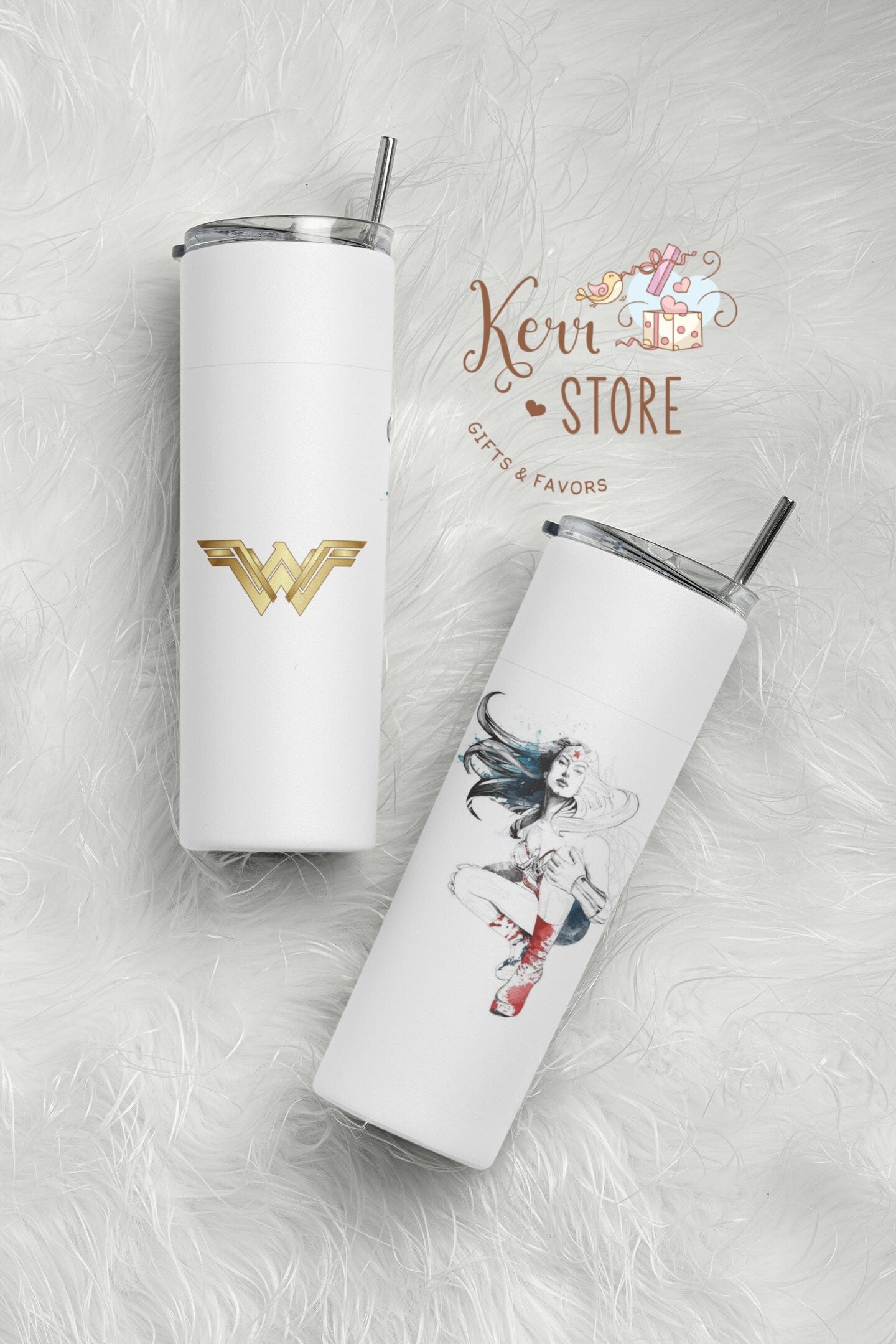 Wonder Woman Mug or Tumbler - Perfect gift for wife, daughter, friend, teacher, neighbor, grandma, sister or any strong lady in your life