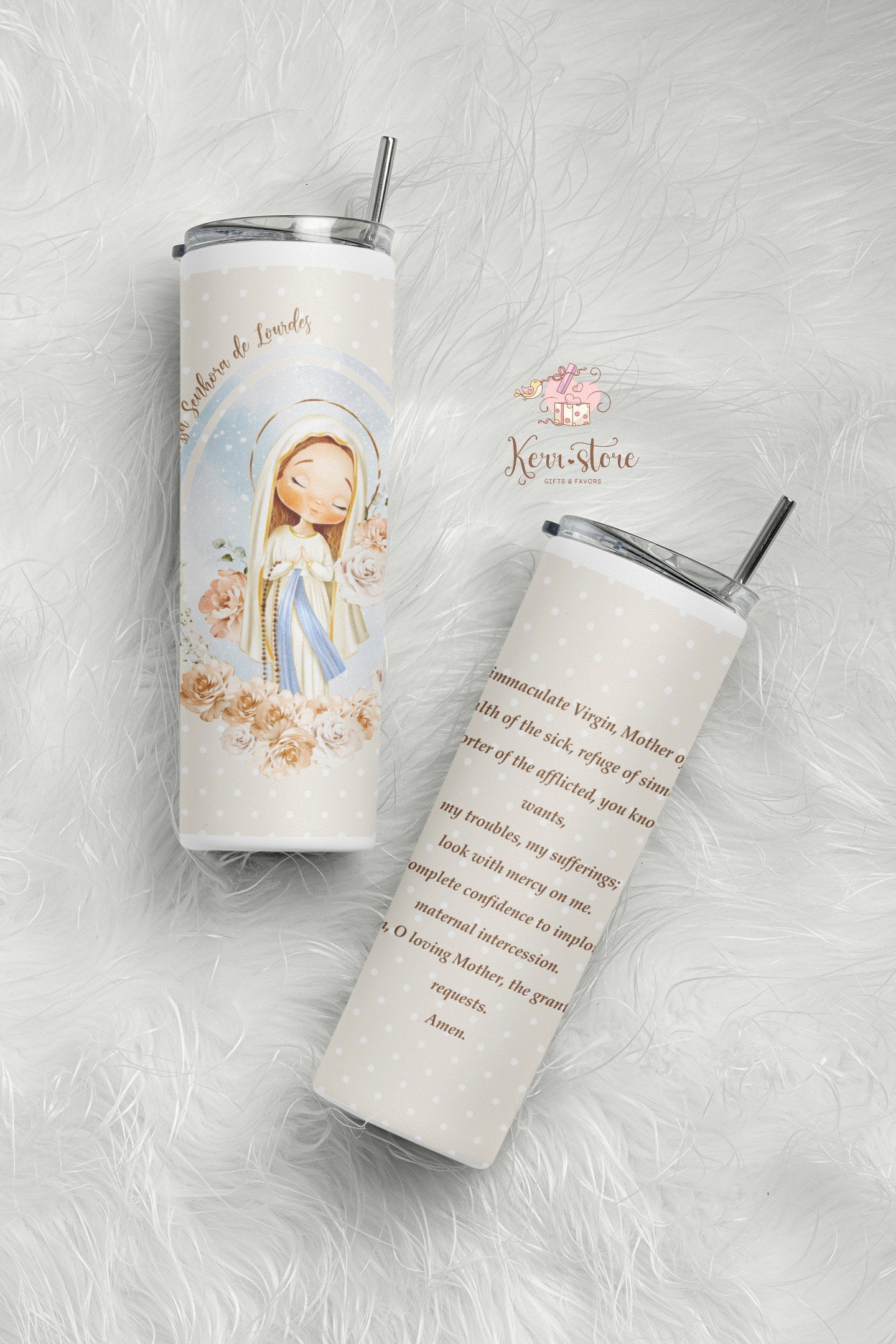 Our Lady of Lourdes - Nossa Senhora de Lourdes Tumbler Catholic perfect gift for Catholics