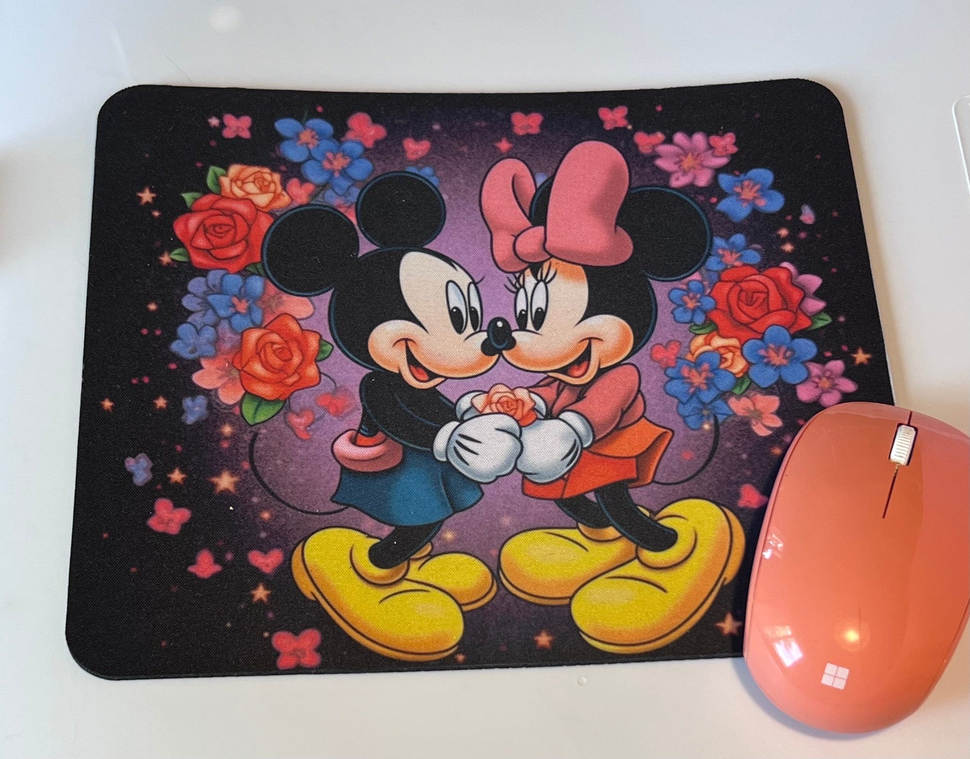 Mickey and Minnie Mouse Pad, Disney Mousepad, Gift for mom, friend, daughter, coworkers, or who is special for you.